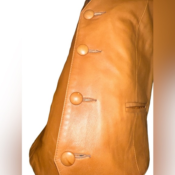 Vintage Continental Leather Fashions Mens Western Hippie Style Two Pocket Vest - Picture 9 of 15